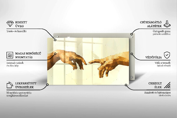 Induction hob protector Creation of Adam hands