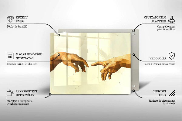 Induction hob protector Creation of Adam hands