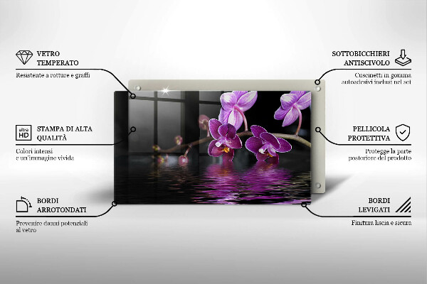 Induction hob protector Orchid Water Zen