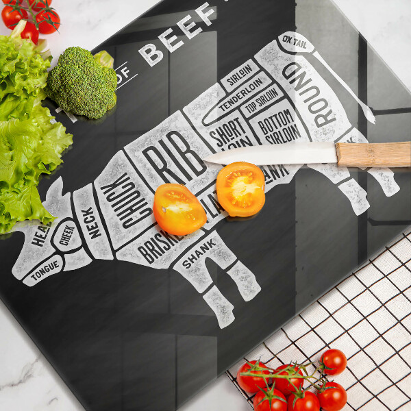 Kitchen worktop saver Cow meat beef