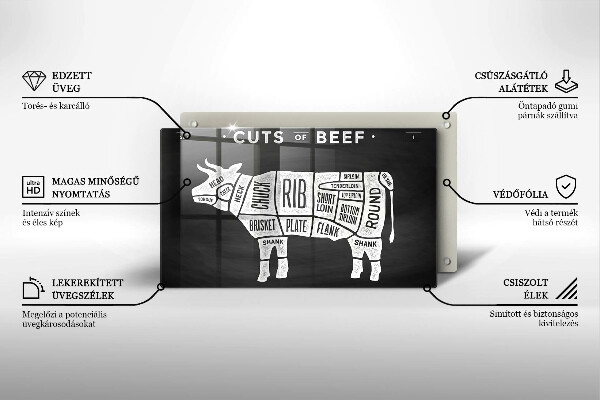 Kitchen worktop saver Cow meat beef