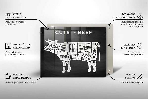 Kitchen worktop saver Cow meat beef