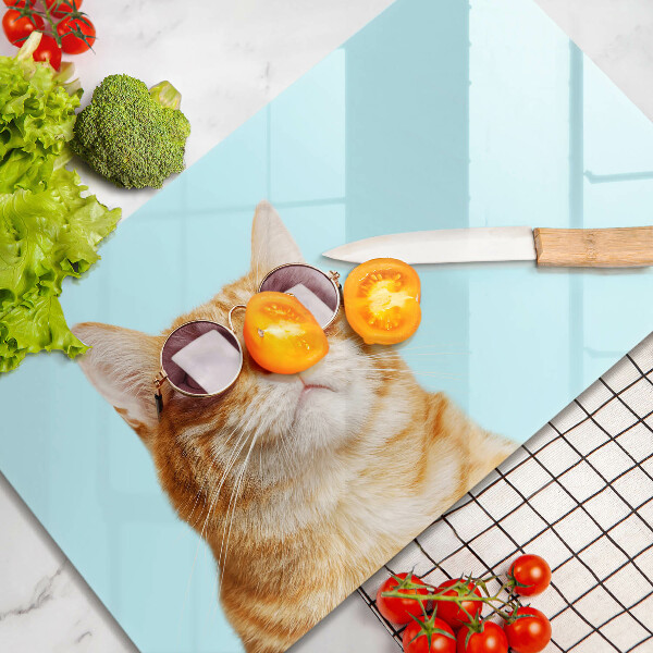 Kitchen worktop saver Rudy Cat with glasses