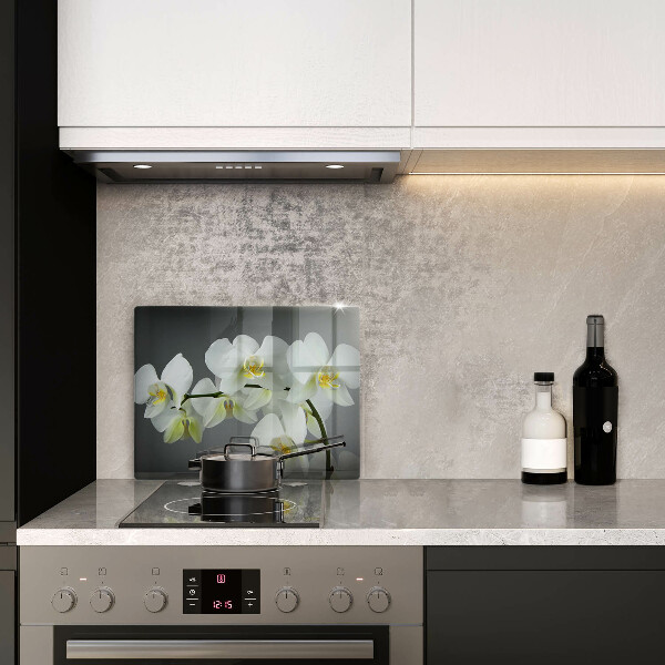 Induction hob protector White orchid flowers