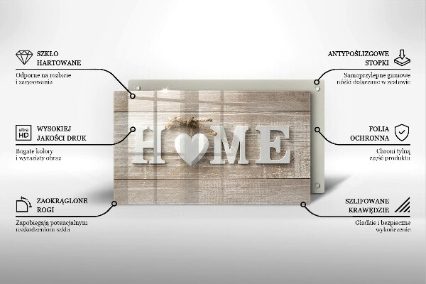 Induction hob protector Boards and the inscription Home