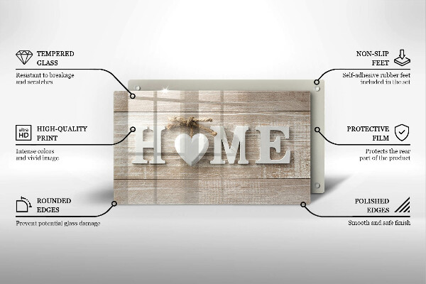 Induction hob protector Boards and the inscription Home