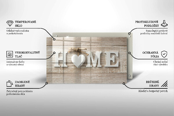 Induction hob protector Boards and the inscription Home