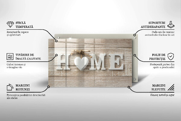 Induction hob protector Boards and the inscription Home