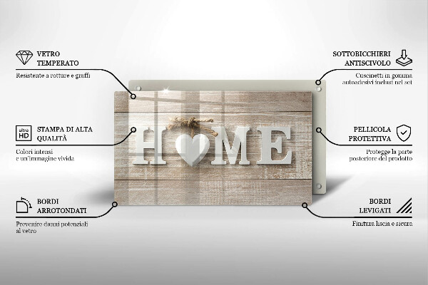 Induction hob protector Boards and the inscription Home