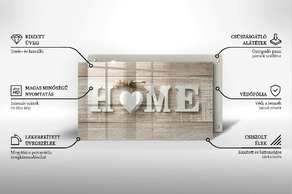 Induction hob protector Boards and the inscription Home