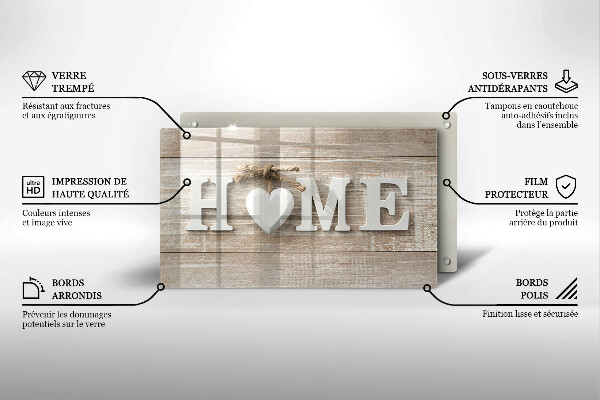 Induction hob protector Boards and the inscription Home