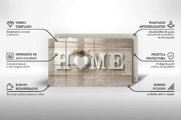 Induction hob protector Boards and the inscription Home