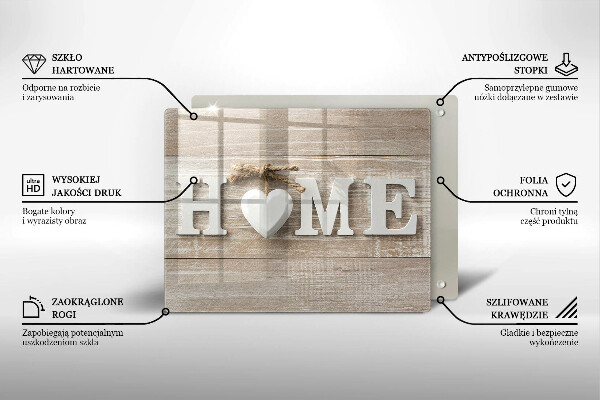 Induction hob protector Boards and the inscription Home