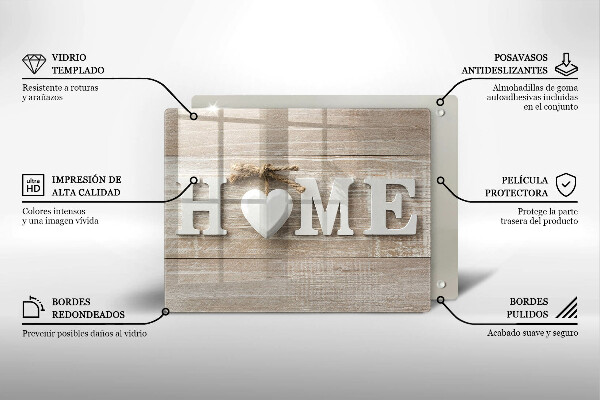 Induction hob protector Boards and the inscription Home