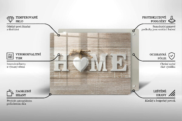 Induction hob protector Boards and the inscription Home