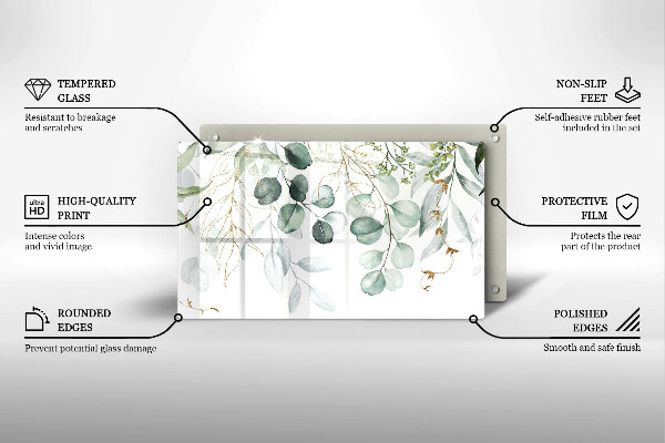 Glass worktop saver Painted plants