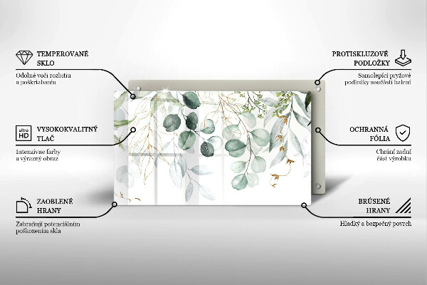 Glass worktop saver Painted plants