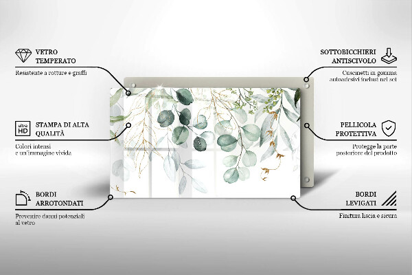 Glass worktop saver Painted plants