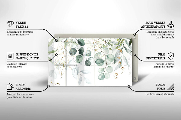 Glass worktop saver Painted plants