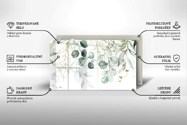 Glass worktop saver Painted plants