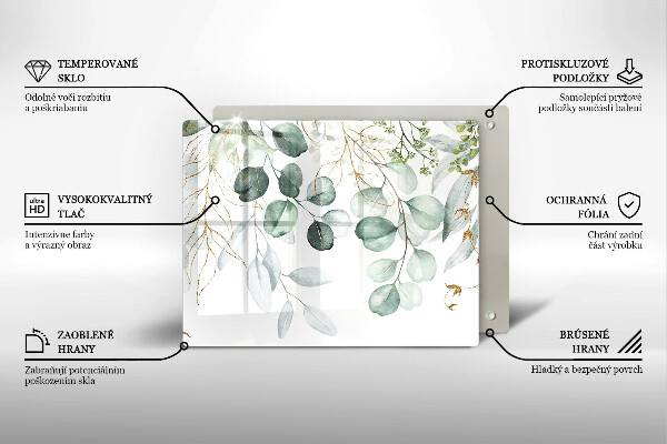 Glass worktop saver Painted plants