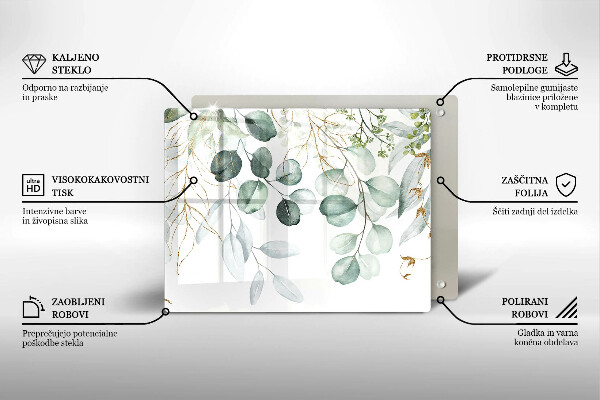 Glass worktop saver Painted plants