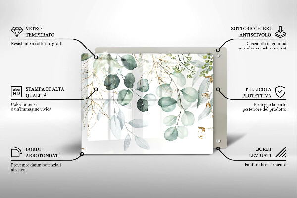 Glass worktop saver Painted plants