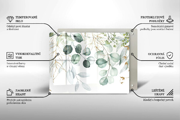 Glass worktop saver Painted plants