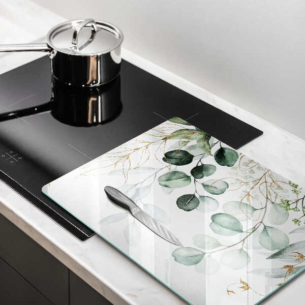 Glass worktop saver Painted plants