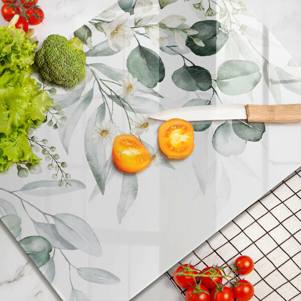 Glass worktop saver Watercolor plants