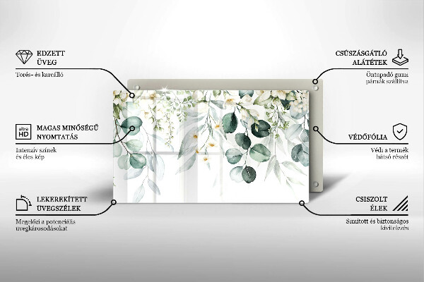 Glass worktop saver Watercolor plants