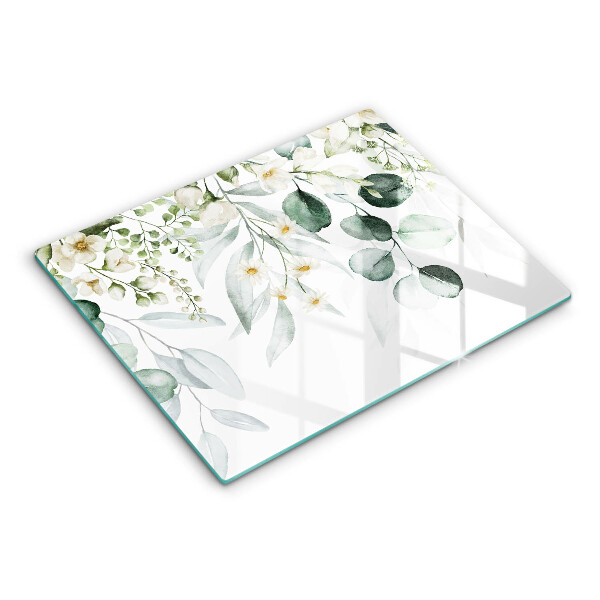 Glass worktop saver Watercolor plants
