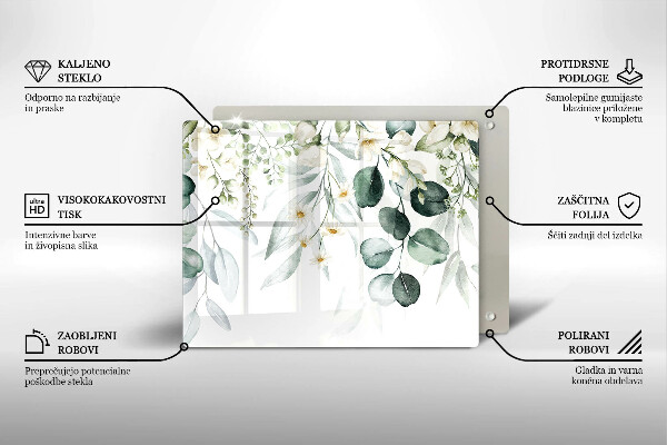 Glass worktop saver Watercolor plants