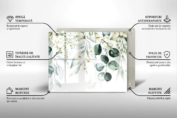 Glass worktop saver Watercolor plants