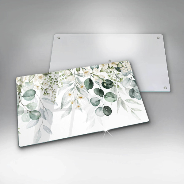 Glass worktop saver Watercolor plants