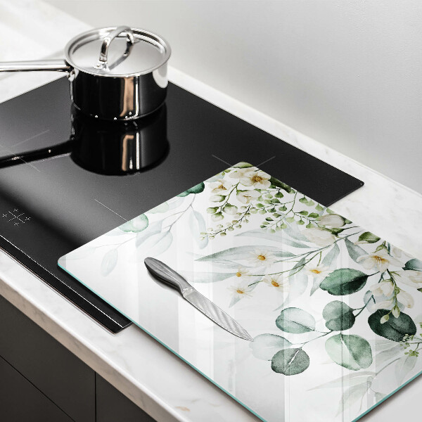 Glass worktop saver Watercolor plants