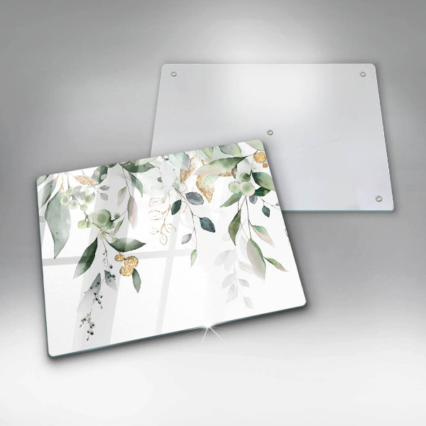 Kitchen worktop saver Watercolor leaves