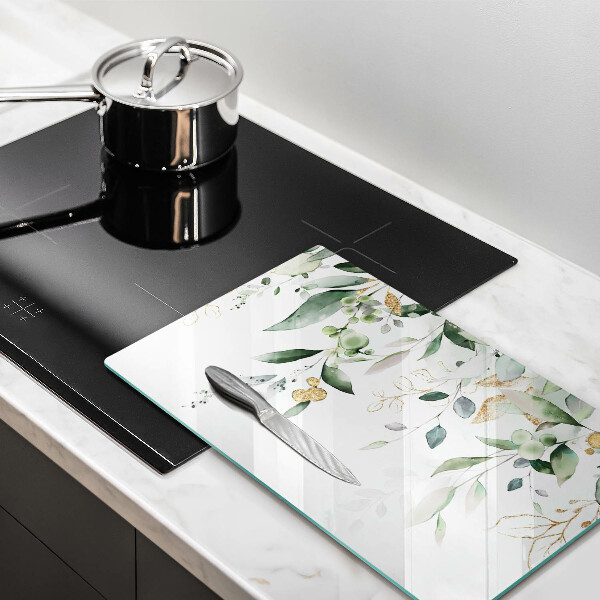 Kitchen worktop saver Watercolor leaves