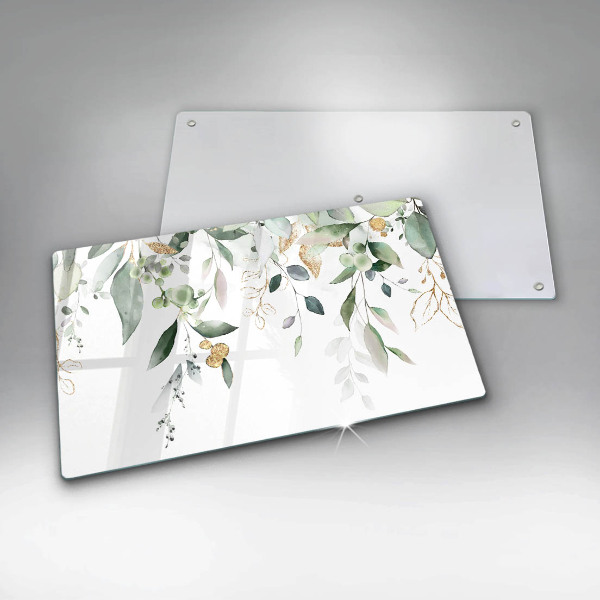 Kitchen worktop saver Watercolor leaves