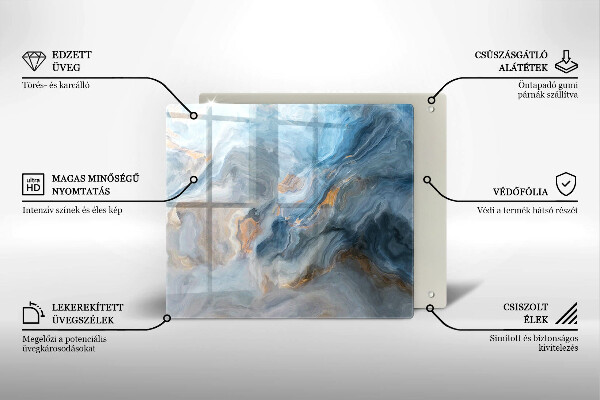 Induction hob protector Marble texture