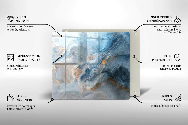 Induction hob protector Marble texture