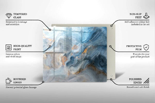 Induction hob protector Marble texture