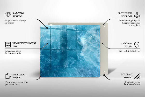 Induction hob protector Blue water