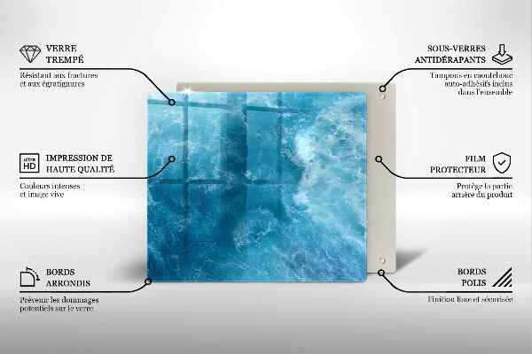 Induction hob protector Blue water