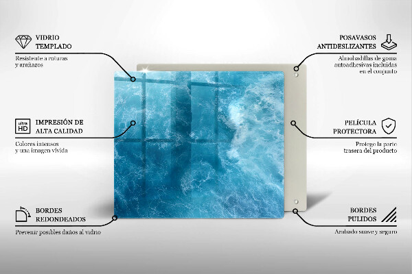 Induction hob protector Blue water
