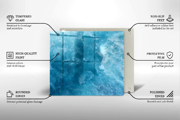 Induction hob protector Blue water