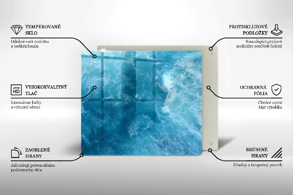 Induction hob protector Blue water
