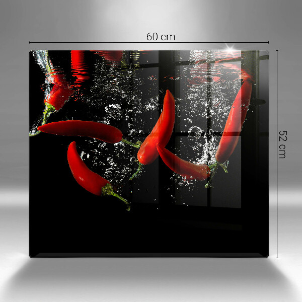 Work surface savers Chili peppers in water