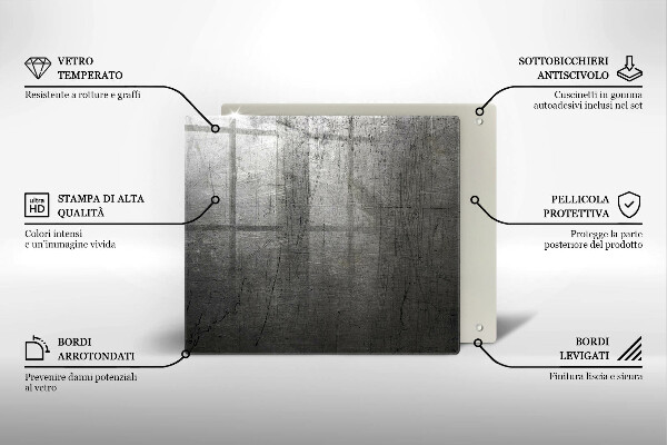 Induction hob protector Metal texture