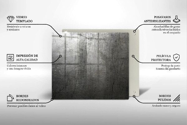 Induction hob protector Metal texture